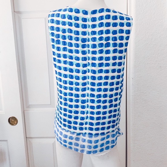 Kate Spade Abstract Blue White Tank Sleeveless Top - Picture 6 of 8